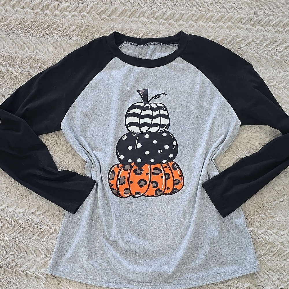 Halloween Pumpkin Raglan Shirt